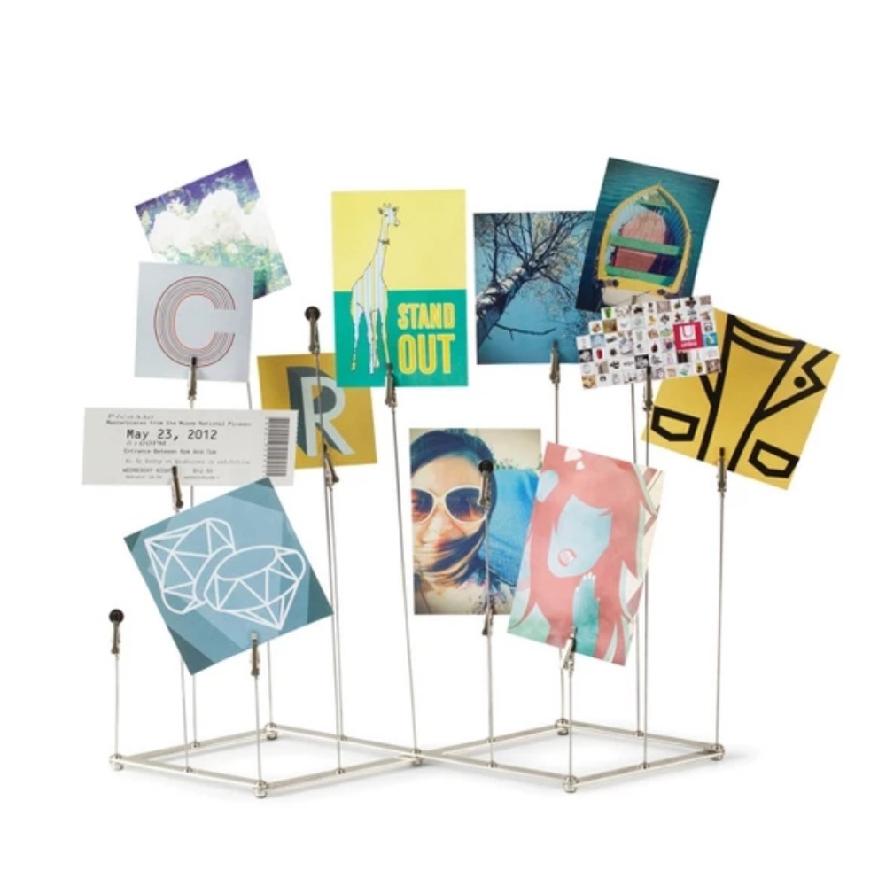 Set of 2 - Silver Clip Photo Displays